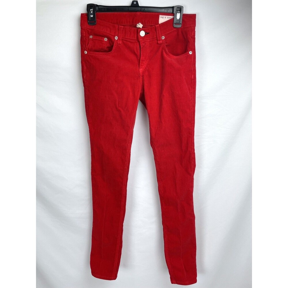 Rag & Bone Skinny Jeans Women Size 26 Red Corduroy‎ 30” Inseam